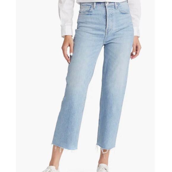 Frank & Eileen Monaghan button fly high rise raw hem jeans 27 $328! - Picture 12 of 14